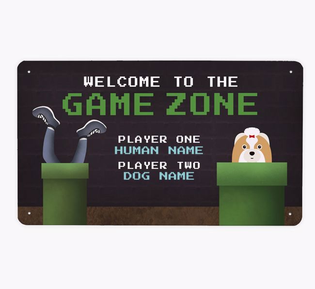 Game Zone: Personalized {breedFullName} Metal Sign